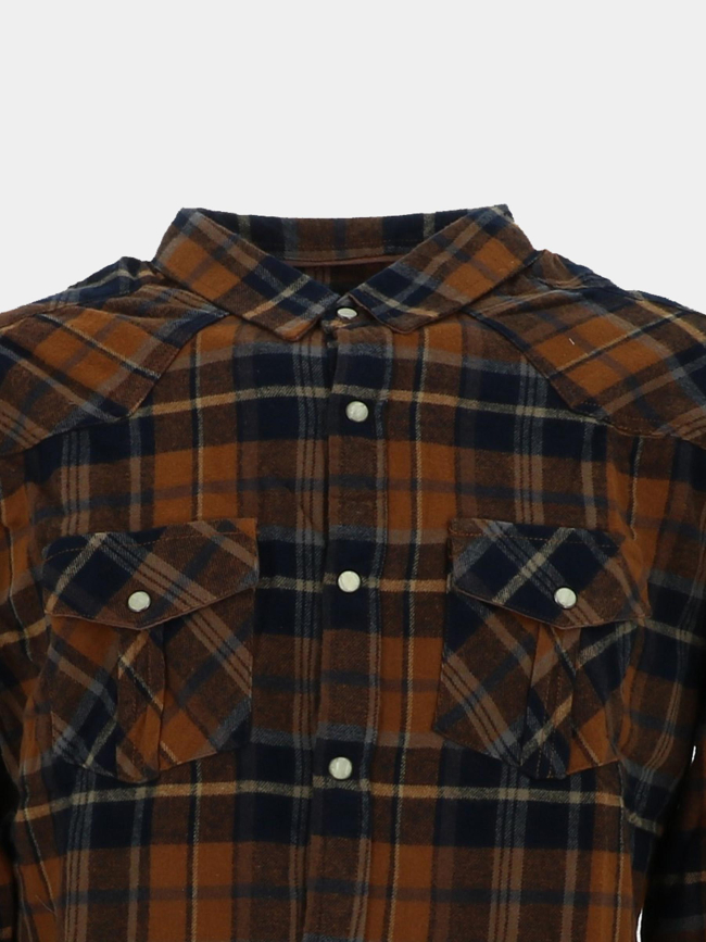 Chemise à carreaux western marron homme - Rms 26