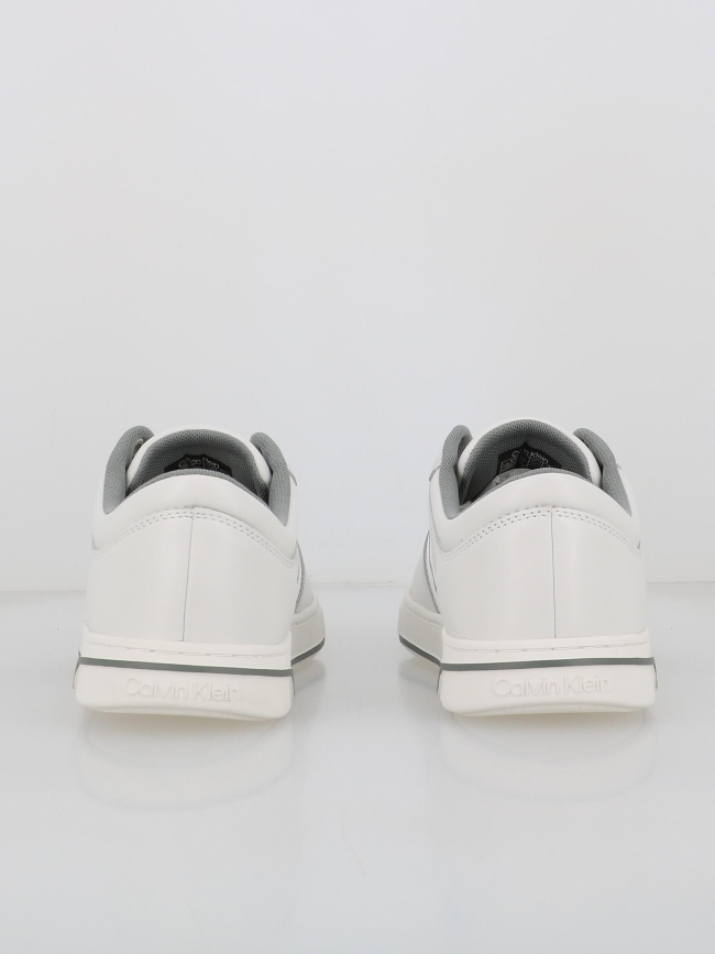 Baskets en cuir logo granite blanc homme - Calvin Klein