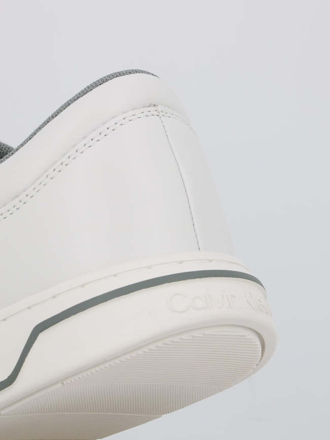 Baskets en cuir logo granite blanc homme - Calvin Klein
