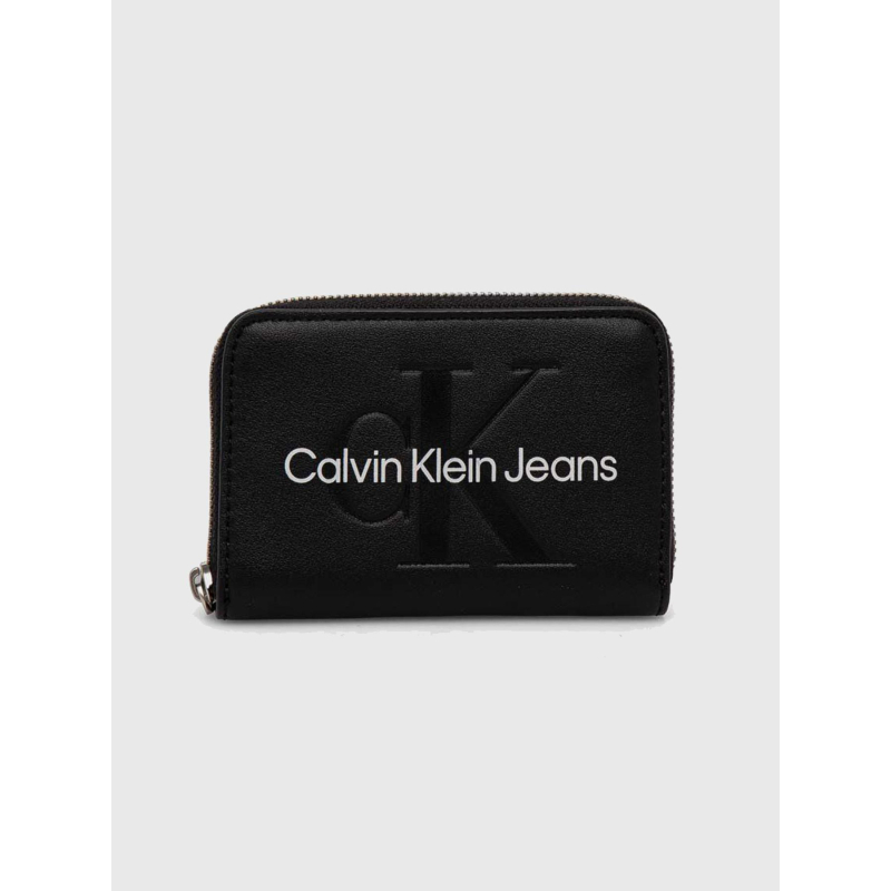Porte-monnaie sculpted zip noir femme - Calvin Klein Jeans