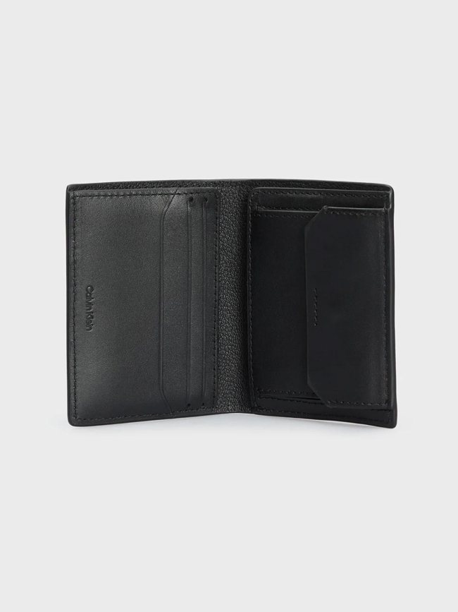 Portefeuille en cuir minimal focus bifold noir homme - Calvin Klein