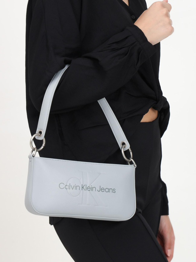 Sac à main sculpted gris clair femme - Calvin Klein Jeans