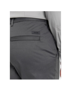 Pantalon slim stretch effet satiné gris homme - Calvin Klein