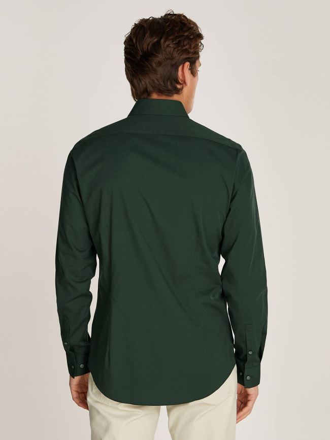 Chemise de soirée slim en popeline vert homme - Calvin Klein