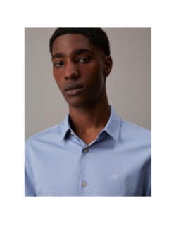 Chemise slim en popeline élastique bleu homme - Calvin Klein