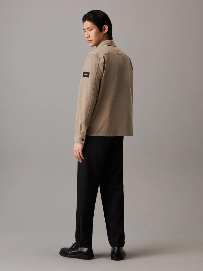 Surchemise en sergé boxy marron homme - Calvin Klein