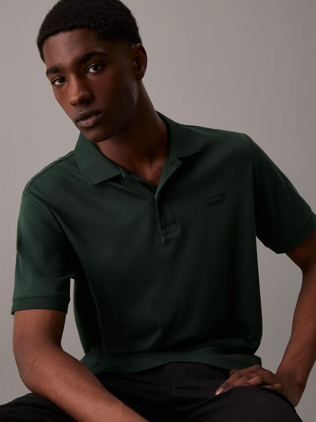 Polo slim fit liquid touch vert homme - Calvin Klein