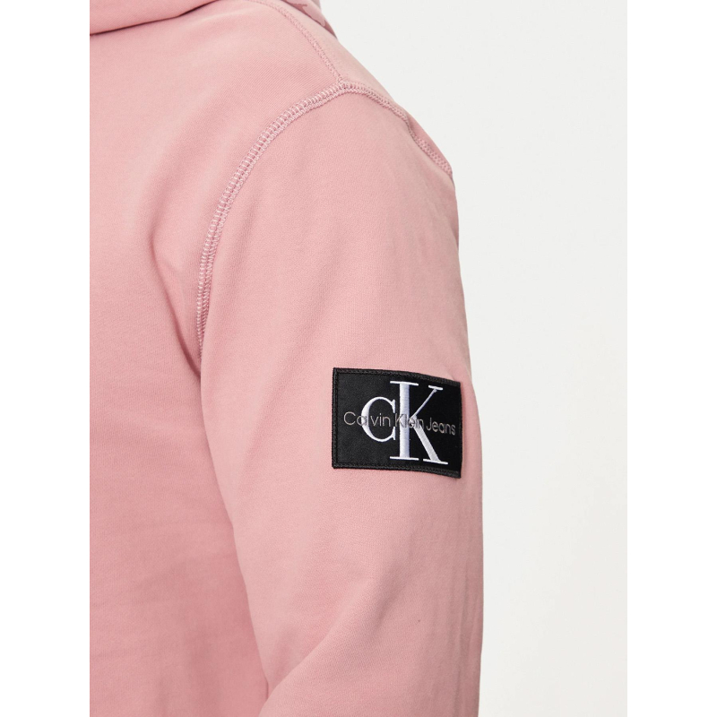 Sweat à capuche badge rose homme Calvin Klein Jeans wimod