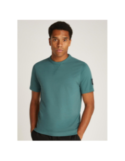 T-shirt uni badge regular turquoise homme - Calvin Klein Jeans