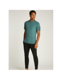 T-shirt uni badge regular turquoise homme - Calvin Klein Jeans