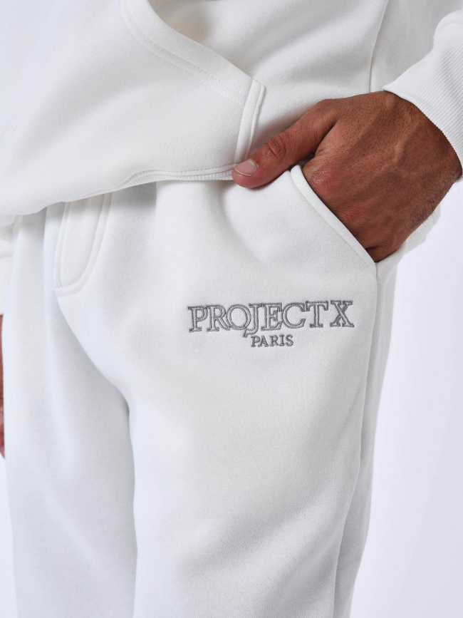Pantalon de Jogging brodé blanc homme - Project X Paris