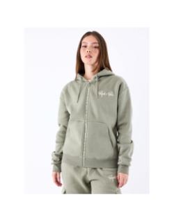 Sweat zippé à capuche logo kaki femme - Project X Paris