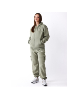 Sweat zippé à capuche logo kaki femme - Project X Paris