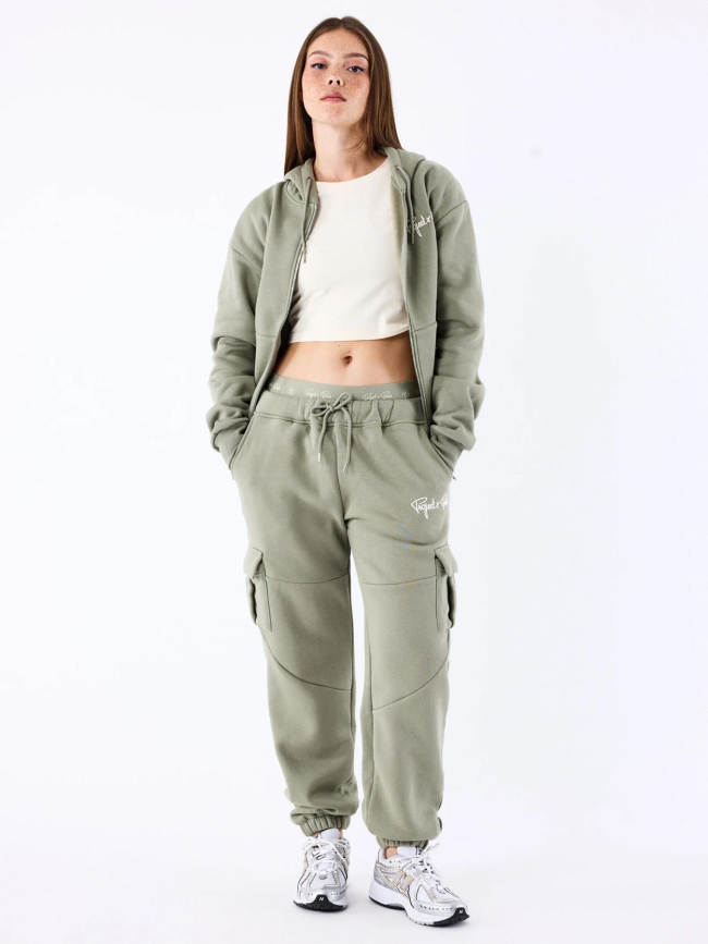 Pantalon de Jogging double ceinture logo kaki femme - Project X Paris