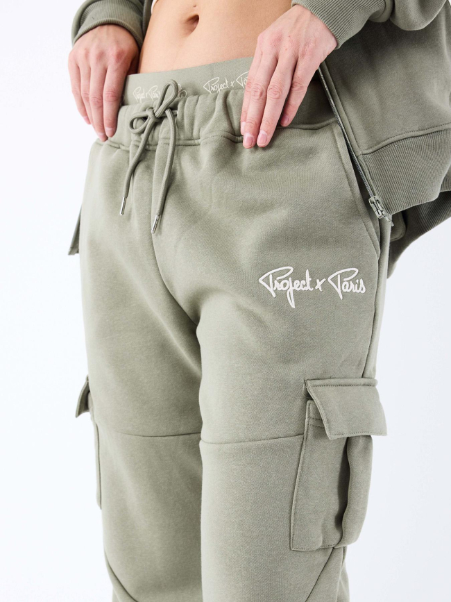 Pantalon de Jogging double ceinture logo kaki femme - Project X Paris