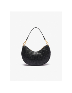 Sac lune maheki en cuir embossé noir femme - Lacoste