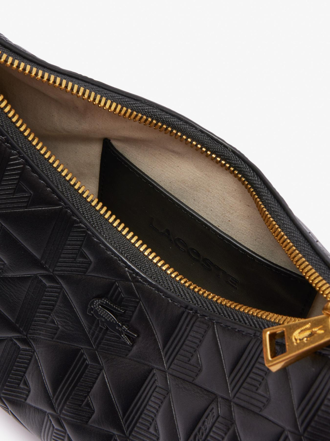 Sac lune maheki en cuir embossé noir femme - Lacoste