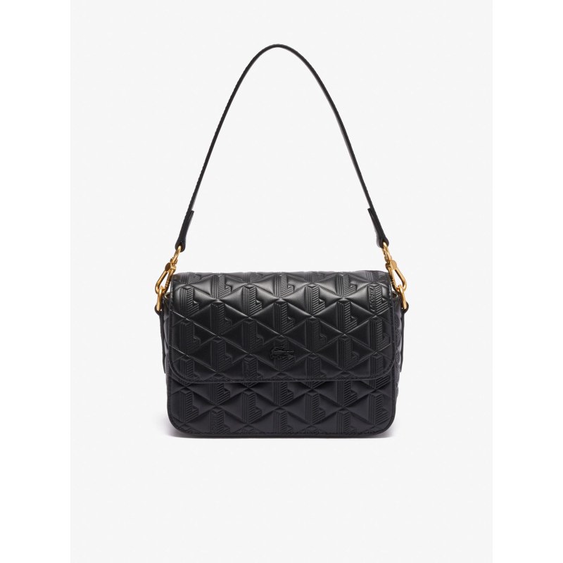 Sac bandoulière maheki en cuir embossé noir femme - Lacoste