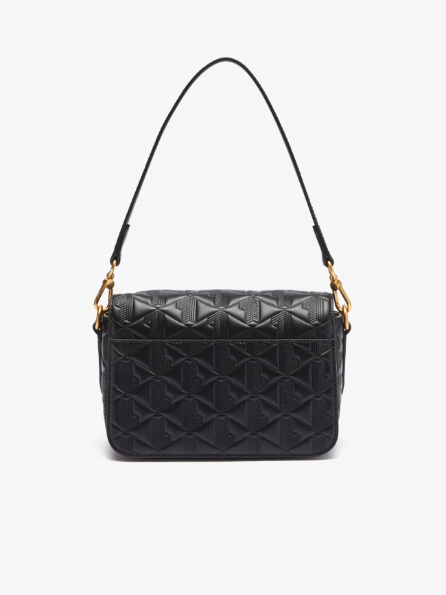 Sac bandoulière maheki en cuir embossé noir femme - Lacoste