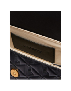 Sac bandoulière maheki en cuir embossé noir femme - Lacoste