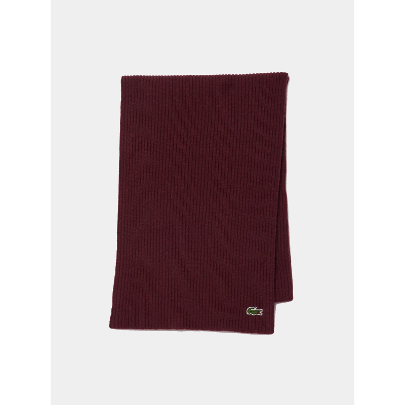 Écharpe côtelé en laine core essentials bordeaux - Lacoste