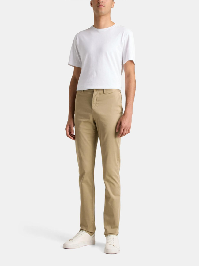 Pantalon chino slim fit en coton stretch beige homme - Lacoste