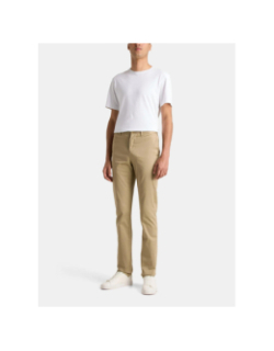 Pantalon chino slim fit en coton stretch beige homme - Lacoste