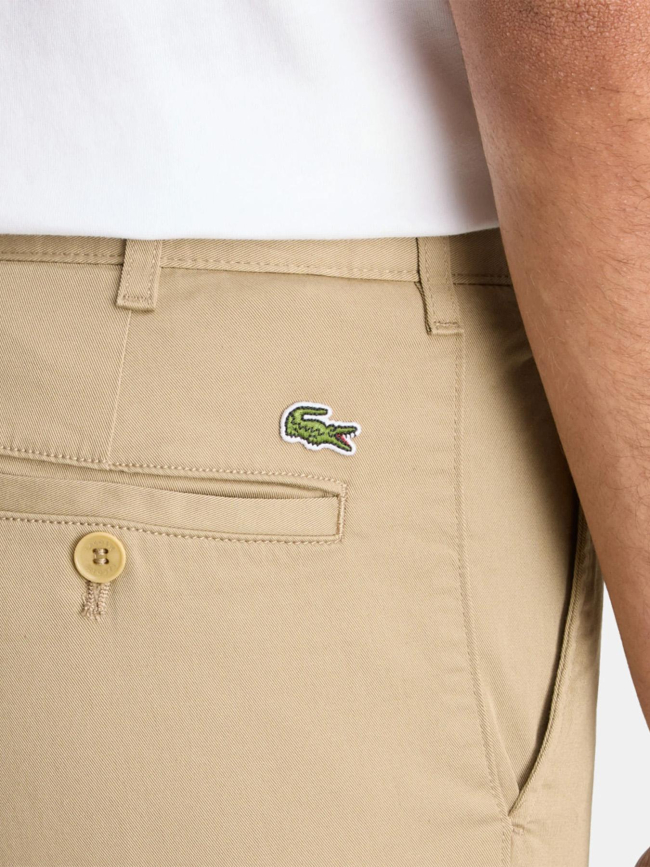 Pantalon chino slim fit en coton stretch beige homme - Lacoste