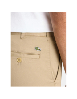 Pantalon chino slim fit en coton stretch beige homme - Lacoste
