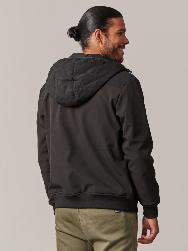 Blouson bi-matière flay noir homme - Deeluxe