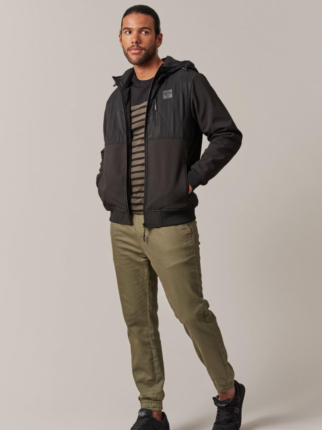 Blouson bi-matière flay noir homme - Deeluxe