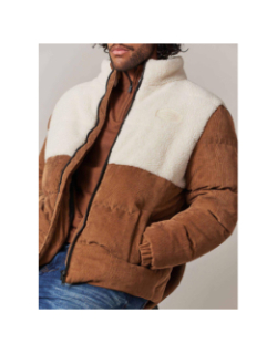 Veste bi-matière velours polaire marron homme - Deeluxe
