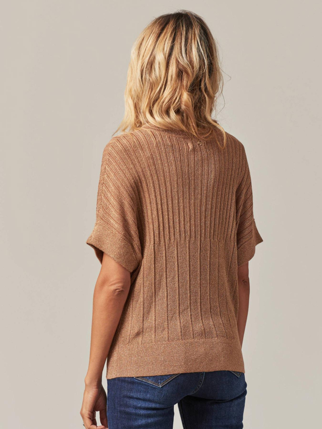 Top pailleté anada marron femme - Deeluxe