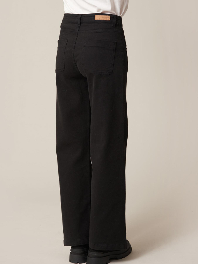 Jean large en denim lizette noir femme - Deeluxe