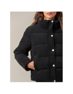 Veste doudoune en velours côtelé noir femme - Deeluxe