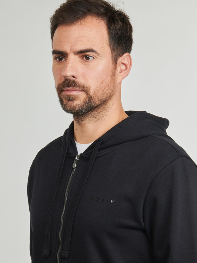 Sweat à capuche zippé ciglass little noir homme - Teddy Smith