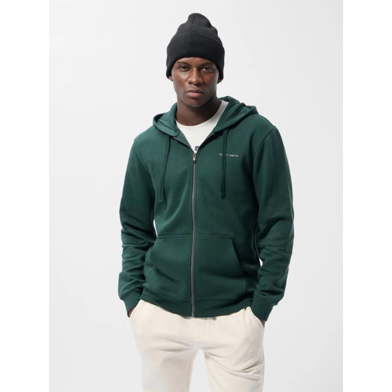 Sweat à capuche zippé ciglass little vert homme - Teddy Smith