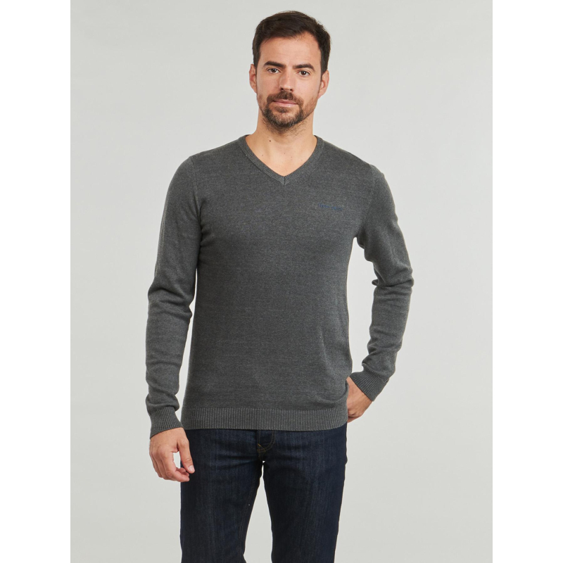 Pull fin à col en v pulser 3 anthracite homme - Teddy Smith