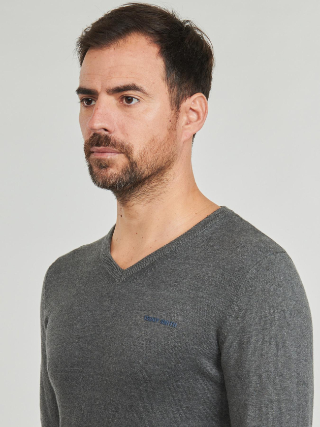 Pull fin à col en v pulser 3 anthracite homme - Teddy Smith