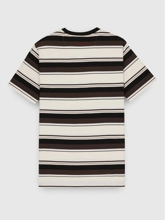 T-shirt manches courtes à rayures t-steffen blanc homme - Teddy Smith