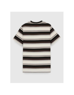 T-shirt manches courtes à rayures t-steffen blanc homme - Teddy Smith