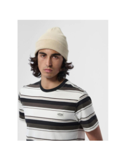 T-shirt manches courtes à rayures t-steffen blanc homme - Teddy Smith