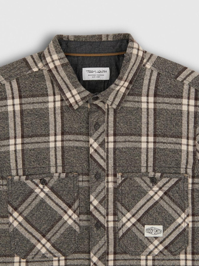 Chemise à carreaux c-trent ml gris homme - Teddy Smith