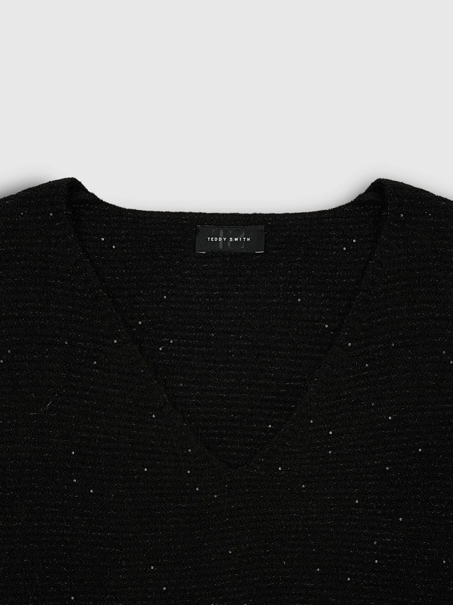 Pull col en v effet paillette p-rachel noir femme - Teddy Smith