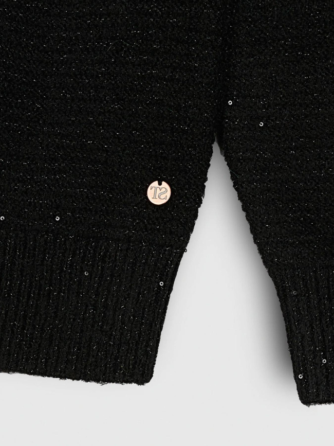 Pull col en v effet paillette p-rachel noir femme - Teddy Smith