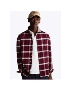 Chemise à carreaux brushed shadow rouge - Tommy Hilfiger