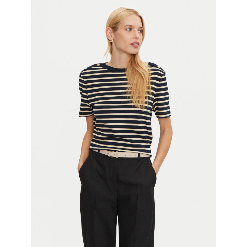 T-shirt rayé regular bleu marine femme - Tommy Hilfiger