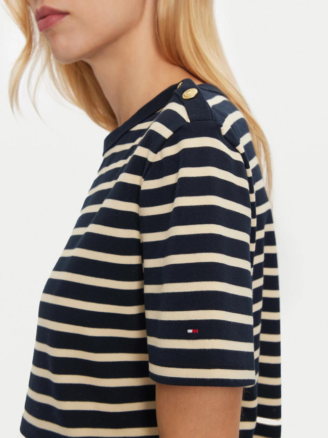 T-shirt rayé regular bleu marine femme - Tommy Hilfiger