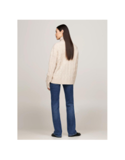 Pull col roulé en laine soft beige femme - Tommy Hilfiger