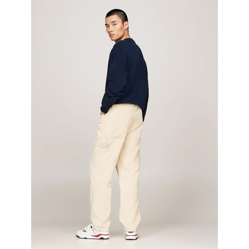 Pantalon skateur en velours côtelé blanc homme Tommy Jeans